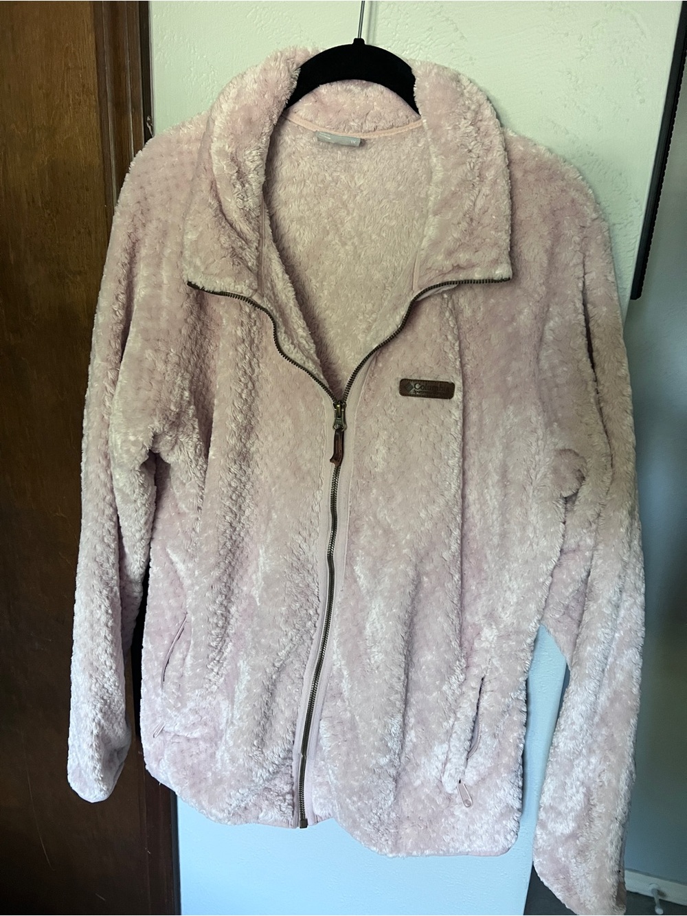 Columbia Plush Full-Zip Jacket in Pale Pink